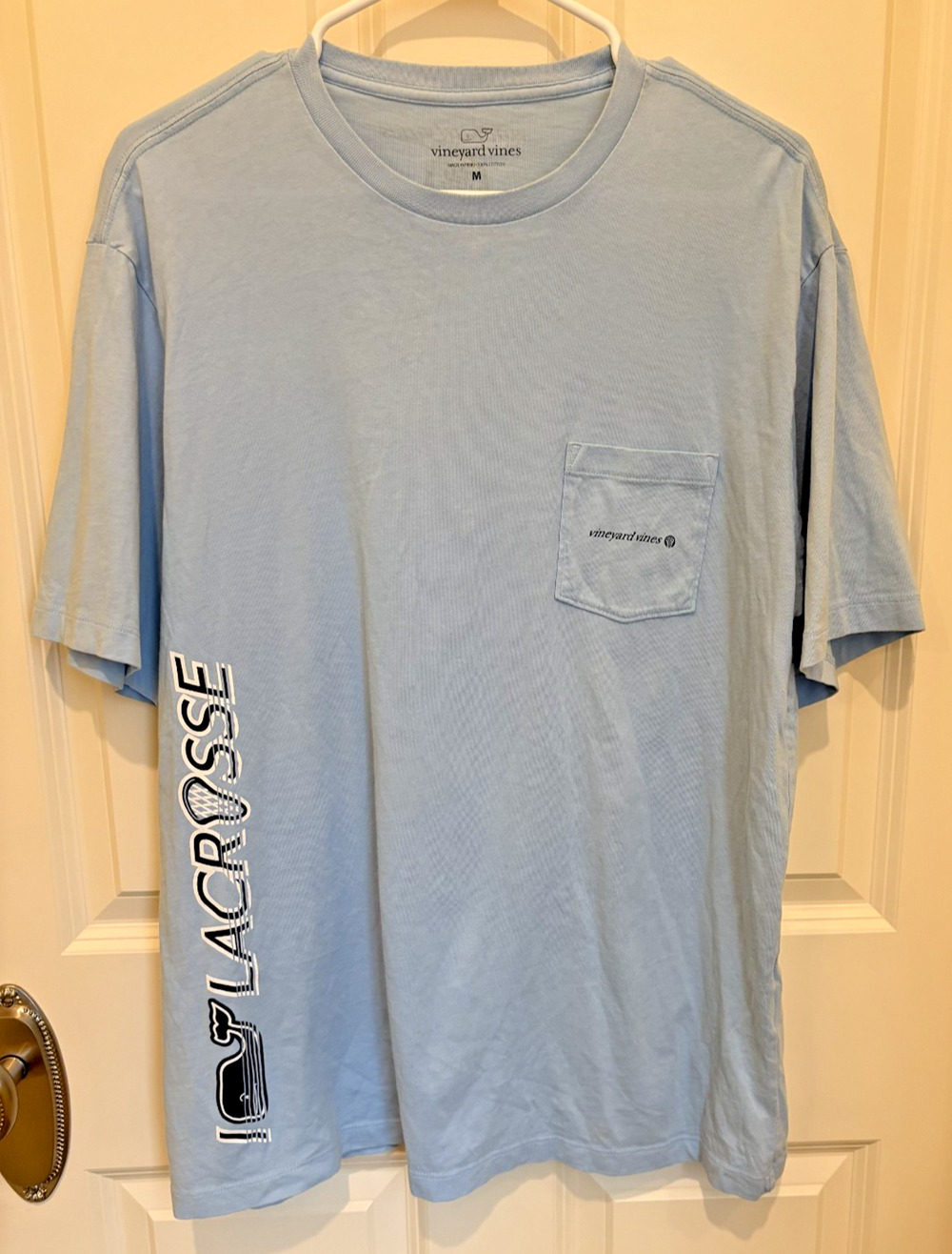 Vineyard Vines Lacrosse Men's T-Shirt Size Medium Blue Short Sleeve
